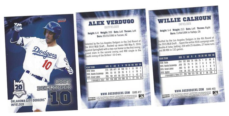 2017 Oklahoma City Dodgers Team Set JULIO URIAS, MAX MUNCY & CODY  BELLINGER